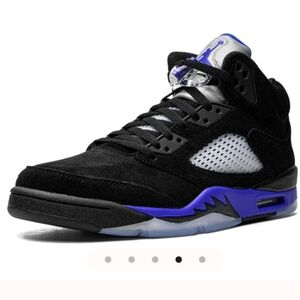 Air Jordan Retro 5  Racer Blue Black and Purple Sneakers